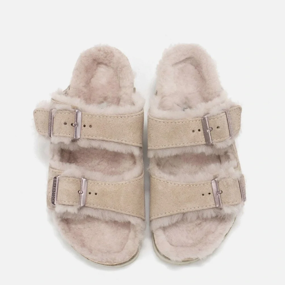 Birkenstock Women's Soft Blush Fuzzy Slippers